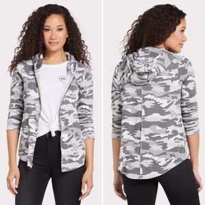 Chaser Camo Vintage Rib Zip Up Hoodie (Evereve)